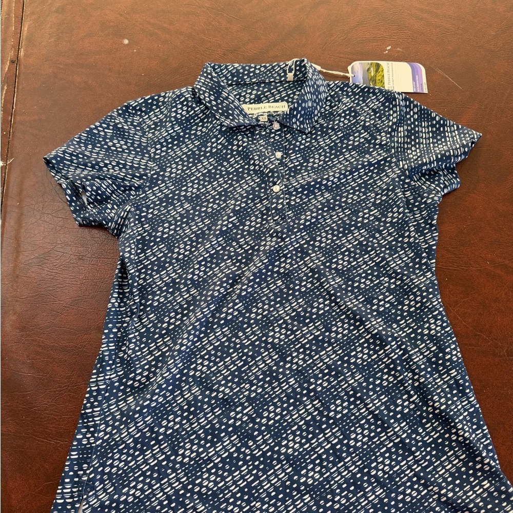 Pebble Beach Blue and White Women's Top
